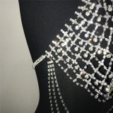 Summer Sexy Nightclub Sparkling Diamond Breast Chain Top