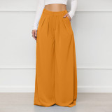Trendy Style Spring Fall Wide Leg Casual Pants Wide Leg Trousers