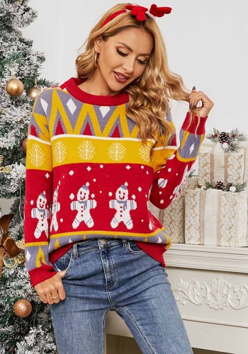 クリスマス レディース クリスマス スノーマン スノーフレーク セーター