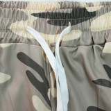 Plus Size Women Sport Camouflage Print Trousers