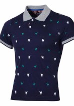 Men's Turndown Collar Print Short Sleeve T-Shirt