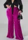 Plus Size Women Winter High Waist Velvet Bootcut Pants