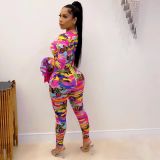 Women Sexy Print Lace-Up Jumpsuit