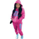 Women'S Fashion Casual Print Hoodies Two-Piece Tracksuit