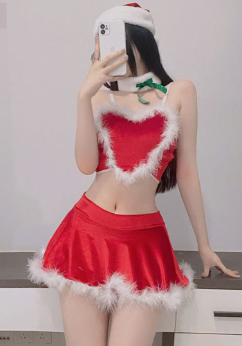 Conjunto de lencería sexy Vestido de Navidad sexy Uniforme Pijamas de tentación Traje de cosplay femenino