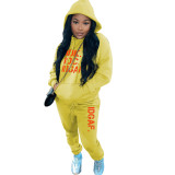 Women'S Fashion Casual Print Hoodies Two-Piece Tracksuit