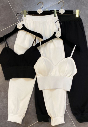 Colete sexy de duas peças outono com calça de cintura alta conjunto de duas peças