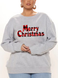 Christmas Fall Winter Women'S Printed Long Sleeve Round Neck Sweatshirt Top