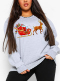 Christmas Fall Winter Women'S Printed Long Sleeve Round Neck Sweatshirt Top