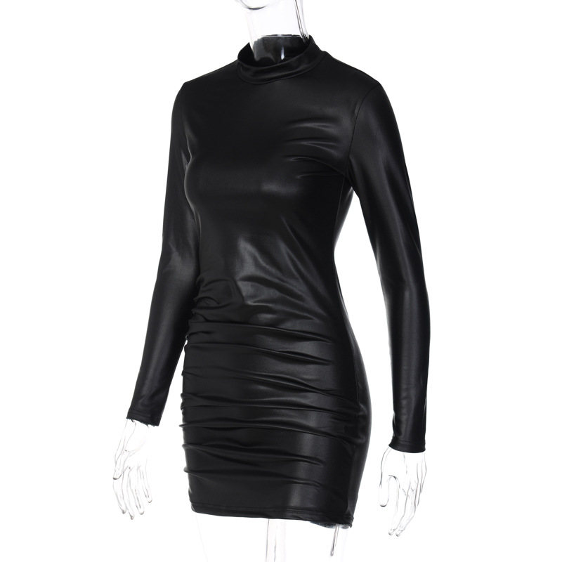Women'S Autumn And Winter Long-Sleeved Tight Fitting Ruched
