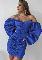 Vestido ajustado de manga larga con hombros descubiertos y hombros descubiertos a la moda de invierno para mujer