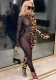 Women'S Sexy Mesh Patchwork Print Jumpsuit