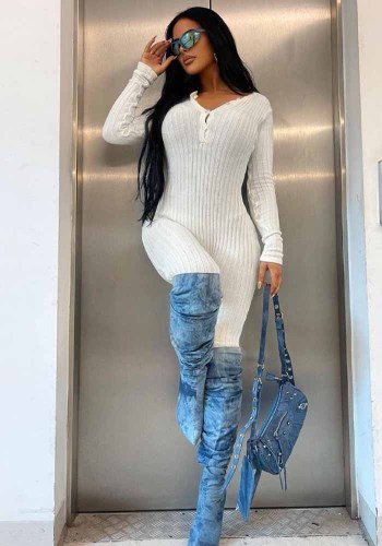 Women Solid Round Neck Sports Yoga Jumpsuit