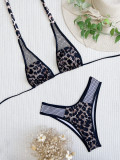 Women Bikini Leopard Lace-Up Swimwear