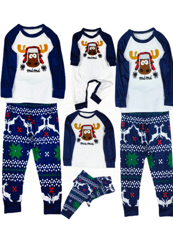 Christmas Snowman Letter Print Loungewear Pajamas Set