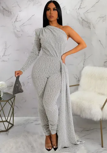 Women Fall Slash Shoulder Jumpsuit
