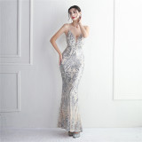 Plus Size Women Luxury Sequin Formal Party Evening Dress