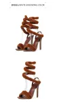 Women shoes faux fur stiletto high heel sandals