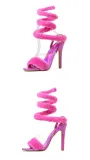 Women shoes faux fur stiletto high heel sandals