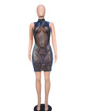 Women's Sequin Dress Slim Nightclub Sexy See-Through Bodycon Dress