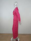 Women's Dresses Neck Padded Shoulders High Waist Slit Tight Fitting Maxi Dress