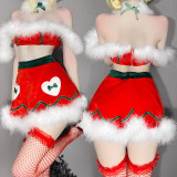 Christmas suit Strapless Two Pieces Sexy uniform