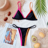 Swimsuit Solid Color Women Two Pieces Swimsuit Triangle Bikini