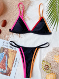 Swimsuit Solid Color Women Two Pieces Swimsuit Triangle Bikini