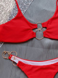 Two Piece Metal Ring Ladies Swimsuit Bikini