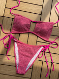 Sexy bikini three-color solid color swimsuit