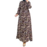 Ladies Flower Sleeves Fashion Loose Muslim Dress