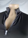 Plus Size Sexy Zipper Pullover Long Sleeve Dress