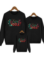 Welcome Family Welcome 2023 Letter Print Fashion Long Sleeve T-Shirt Parent-Child Sweatshirt
