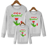 Drink Up Merry Christmas Fleece Sweatshirt Parent-Child Cute Cartoon Long Sleeve T-Shirt