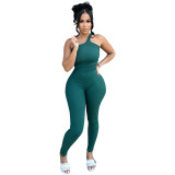 Women Sexy Ribbed One Shoulder Jumpsuit