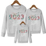 2023 Print Fashion Family Parent-Child Outfit Trendy Round Neck Long-Sleeved Sweatshirt