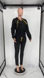Women Casual Zipper Hoodies And Pant Two Piece Set