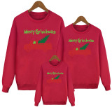 Merry Christmas Fleece Sweatshirt Parent-Child Red Car Christmas Tree Pullover Long Sleeve T-Shirt