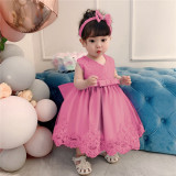 Детская одежда Детское платье принцессы для девочек Кружевное детское платье с бантом