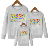 Letter Print Trendy Family Parent-Child Long Sleeve T-Shirt Round Neck Long Sleeve Sweatshirt