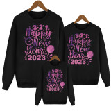Happy New Year 2023 Letter Print Family Sweatshirt Parent-Child Fashion Long Sleeve T-Shirt