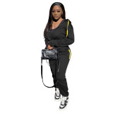 Women Casual Zipper Hoodies And Pant Two Piece Set