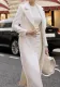 Women Vintage Turndown Collar Long Jacket