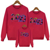 Happy New Year 2023 Letter Print Family Parent-Child Round Neck Long Sleeve Sweatshirt