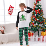 Family Parent-Child Homewear Set Plaid Patchwork Printed Two Piece Pajamas Set