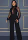 Women Cutout See-Through Long Sleeve Tie Jumpsuit（customized,MOQ 6pcs/size/color,process time 7-10 days）