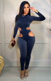 Women Cutout Solid Color Jumpsuit