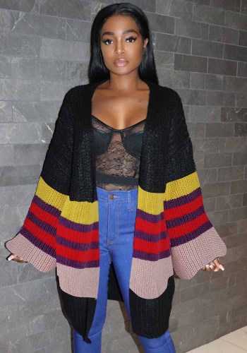 Giacca maglione patchwork oversize casual da donna