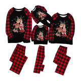 Parent-Child Family Pajamas Outfits Plaid Antlers Christmas Print Autumn Pajamas