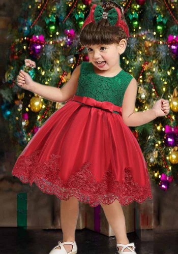 Vêtements pour enfants Kids Girl Princess Dress Bowknot Lace Children's Dress